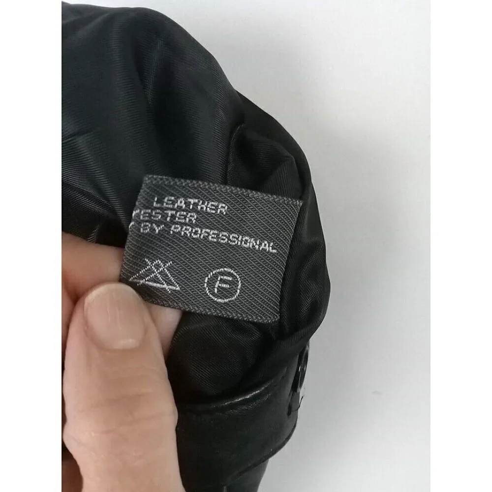 Garson Pants Women's Leather Size 10 Black Riding Motorcycle Biker - Picture 10 of 16